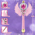 Light Up Snowflake Wand - Spinning LEDs and Sound Magic Princess Toy for Kids, Birthday Cosplay Party Favors, Pink