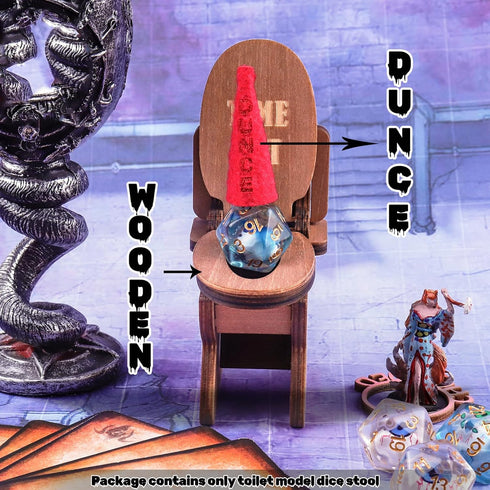 DND Dice Jail: Dice Chair of Shame with Dunce Hat, DND Accessories for Dungeons and Dragons