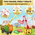 Kids Games Magnetic Tiles with 2 Cranes Construction Toys Set for Boys Girls Ages 3-13, Outdoor Sensory Toys