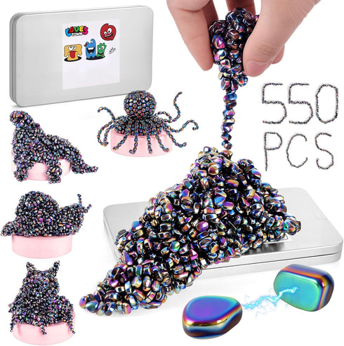 LovesTown 550PCS Ferrite Putty Stones, Fidget Magnetic Beads Fidget Toys for Teens