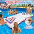 2 1 8 6x3 4th Summer in American Flag Pool Float & Pong Game Table with Balls, Ft Patriotic Inflatable Lounger
