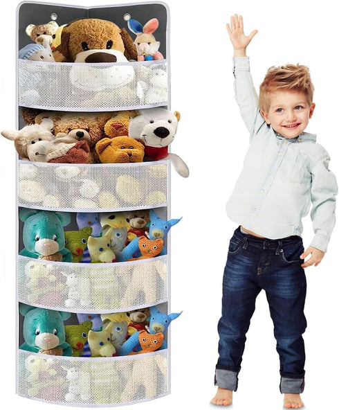 Soft Corner Shelf, Child-Friendly Wall Mount Organizer for Sundries, Toys, Stuffed Animals, 1-Pack