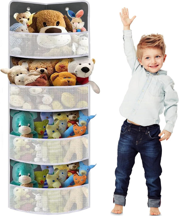 Soft Corner Shelf, Child-Friendly Wall Mount Organizer for Sundries, Toys, Stuffed Animals, 1-Pack
