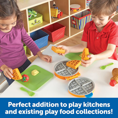 Learning Resources New Sprouts Waffle Time - Breakfast Pretend Play Food Kitchen Toys, Montessori Educational Game