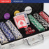 Poker Chips Set with Aluminum Case for Texas Holdem, Blackjack, 2 Decks of Cards, Dealer, Buttons, 5 Dice, 11.5 Gram