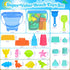 Collapsible Beach Toys for Kids, Sand Bucket and Shovels Set with Mesh Bag for Beach Fun