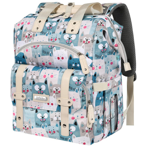 Jiefeike Diaper Bag Backpack,Baby Bags for Mom Dad Girls Boys,15.6inch Cat Dog