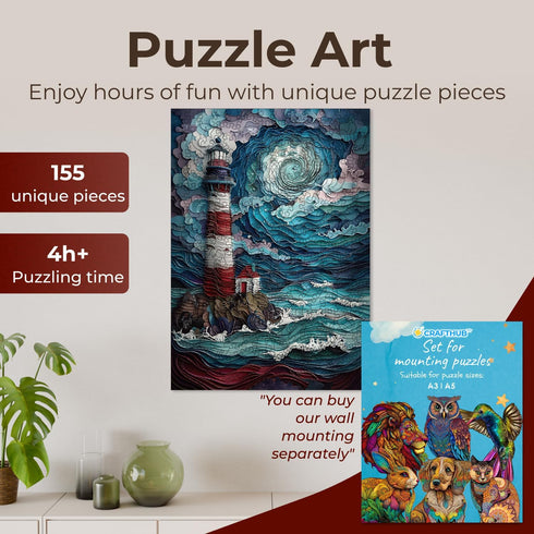 A3 272 15.4" 10.9" (39.1cm 27.6cm) Crafthub Landscape Puzzle for Adults out of Quality Wood Lighthouse Puzzle