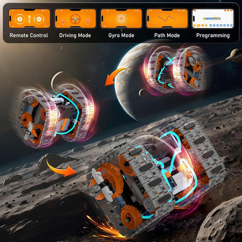QHECTTY 5in1 6-14, 552 Sets STEM Building Toys for Kids Remote & APP Controlled Mech Robots/Heavy Tanks/Tracked Racer