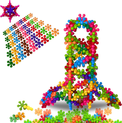 200 Pcs Interlocking Plastic Building Blocks - STEM Toys for Kids and Toddlers, Educational Montessori Toys Safe