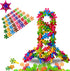 200 Pcs Interlocking Plastic Building Blocks - STEM Toys for Kids and Toddlers, Educational Montessori Toys Safe