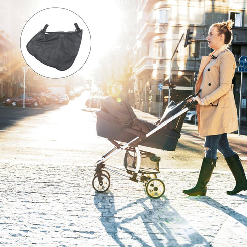 Stroller Organizer Bag with Diaper Storage Pouch and Mesh Side Pocket for Supplies, Universal Hanging Nursery Bag
