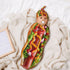 Chguyon Sets Hot Dog Newborn Swaddle Blanket Beanie Hat Funny Food Soft Baby Receiving Blanket Swaddle Sack Wraps