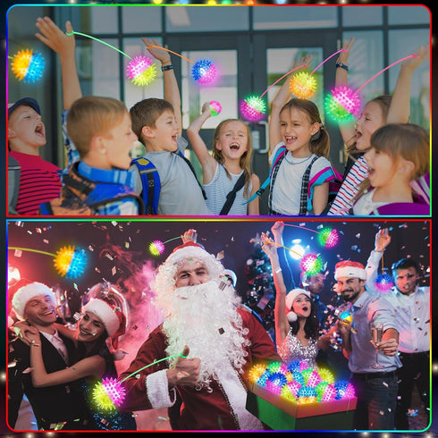 60 18 2.17'' Sotiff Pcs Pcs Light up Ball Spiky LED Ball Bouncy Glow in the Dark Party Favor Stress Relief Flashing