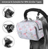Baby Stroller Organizer Bag with Insulated Pocket, Universal Fit for Diapers, Wipes & Toys, Floral Design