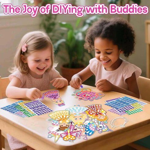 10 Sets 720+ 3-8 iGetooy DIY Mosaic Stickers for Kids, Princess & Unicorn Art Craft Kit with Stickers, Travel Toys