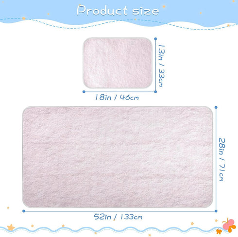 SyXIOP 28" 52" Pink Cooling Baby Crib Mattress Cover x Ultra Soft Crib Padding for Sides for Baby&Toddler
