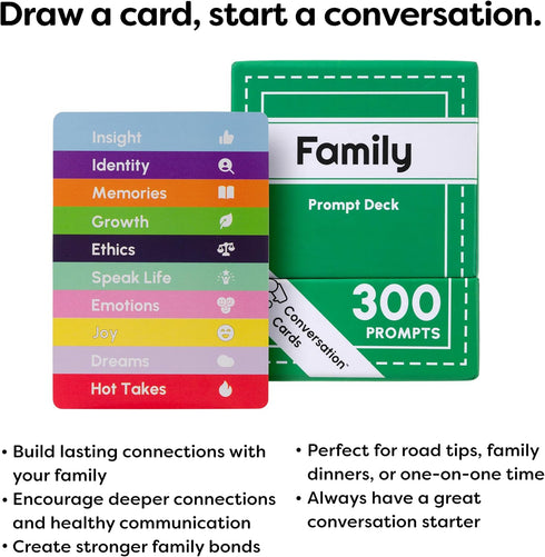 Conversation Cards Pack 300 Family | Open-Ended Questions and Conversation Starters | Cards to Ignite Deeper