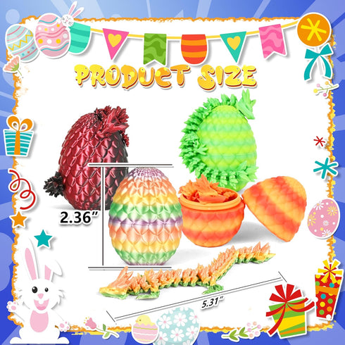 24P 3D Printed Dragon Eggs, Mystery Crystal Dragon Egg for Easter Basket Stuffers, Unique Easter Toys & Decor, Fantasy