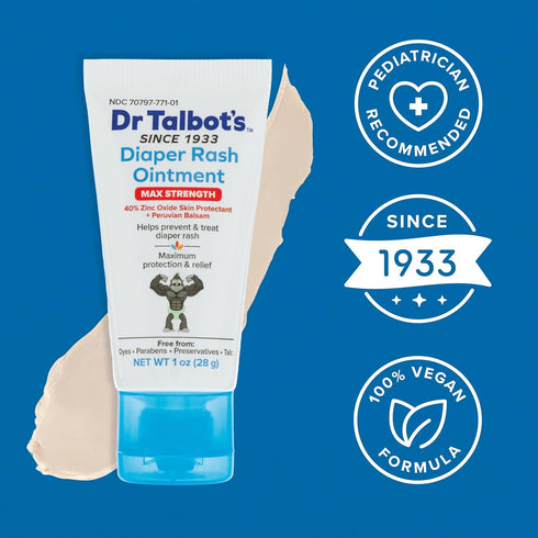 Talbot's 1 oz Dr. Maximum Strength Diaper Rash Ointment - - Zinc Oxide Skin Protectant with Peruvian Balsam - Treats
