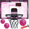 Mini Over The Door Basketball Hoop for Kids - Unicorn Pink with Electronic Scoreboard, 3 Balls, Birthday Gifts for Ages