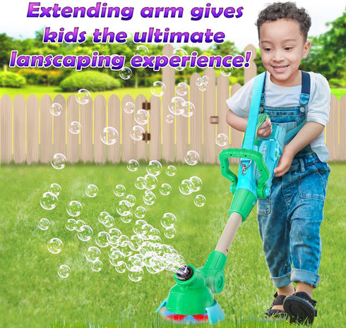 Trimmer 3 4 5 Weed Wacker Bubble Machine for Kids - Electronic Weed Eater Toy with Bubble Solution Included, Grass Toy