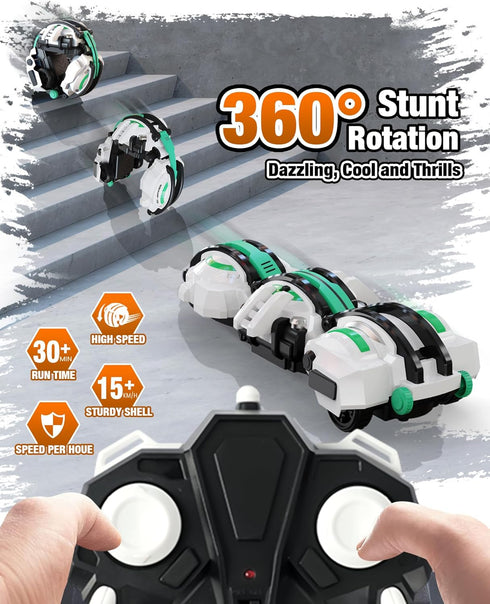 360 7 8 9 10 11+ 2 60+min, 6-12 BAZADER RC Car with LED Lights - Remote Control Car Snakes Roll Toy, Birthday for Kids