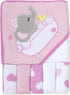 Baby Hooded Towel and Washcloth Set for Infants, Boys and Girls 6-12