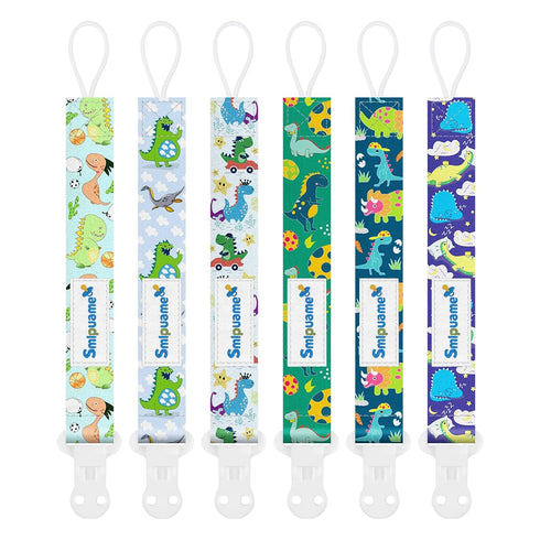 Smlpuame Baby Pacifier Clip for Boys Girl,6 Pack Stylish Binky Clips Strap,Paci