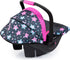 18 Inch 3+ Bayer Doll Car Seat for Dolls, Toy Car Seat with Sun Canopy, Turquoise Pink Stars, Ages