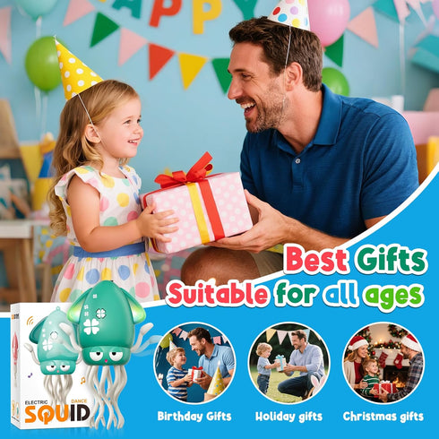 Tummy 3-6 6-12, 12-18 1 Dancing Squid Baby Toy, Infant Time Toys for Months, Interactive Crawling Octopus with Music