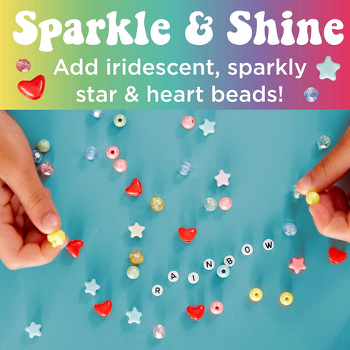 Creativity for Kids Rainbow Bead Jar Jewelry Making Kit, Makes 40+ Friendship Bracelets for Girls Ages 6-8+