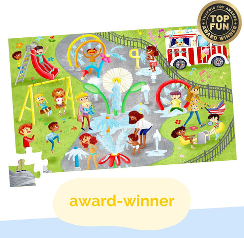 Little Likes Kids - Splash Park Jumbo Puzzle, 48 Pieces, Beginner Jigsaw Floor Puzzle for Preschoolers Age 4-8