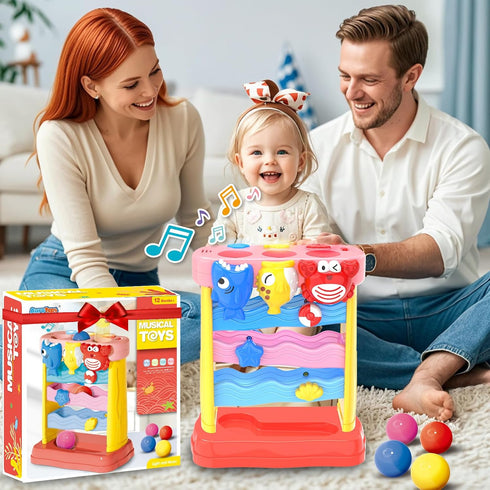 1 2 3 6-12-18-24 1-2 AuroTops Pound A Ball Toys for Years Old Girls, Toddler Musical Montessori Toy for Months