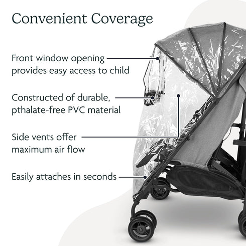 UPPAbaby G-Link and G-Link V2 Rain Shield - Waterproof Windproof Coverage, Quick Attachment