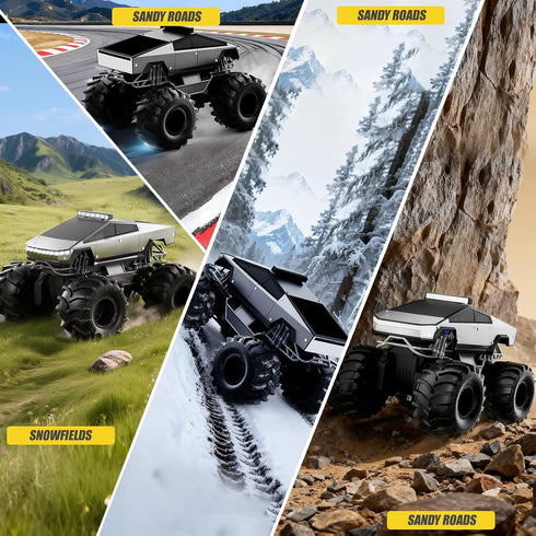 1:18 4WD 2.4GHz 360 6 7 8 9 10-13+ Remote Control Car, Amphibious RC Cars, All Terrain Off-Road Pickup, Waterproof