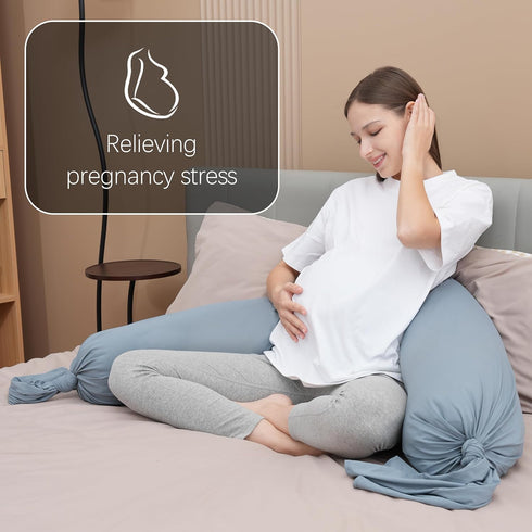 MOON PARK Pregnancy Pillow - Incredibly Smooth and Soft Cooling Cover I Shaped Full Body Maternity Pillow
