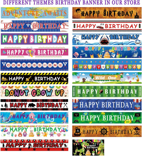 Large Happy 10th Birthday Banner, 10th Birthday Party Sign Blue, Decorations (9.8 x 1.6 ft)