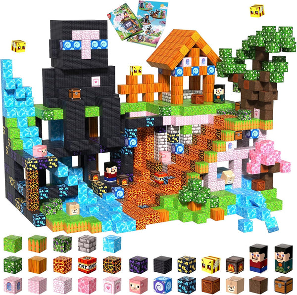 GraceDuck Magnetic Blocks - 200 PCS Build Dark Adventure Forest Castle -