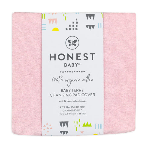 HonestBaby Unisex Baby Organic Cotton Changing Pad Cover and Toddler Sleepers, Light Pink, One Size