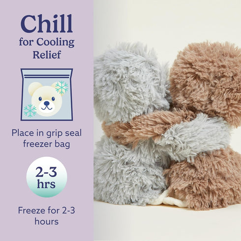 warmies Hugs Duo, Microwavable & Weighted Stuffed Animals, Sloth - Heated Stuffed Animal Plushie for Warmth & Comfort