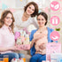 Set Set Shower Gifts Basket Gift for Newborns New Born Gift Pink Gift Basket with Rattle Swaddle Blanket Decision Coin