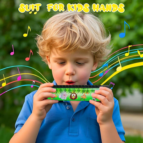 Harmonica,16 Class(12 UPINS Holes Cartoon Musical Instrument,Beginners Harmonica for Musical Party for Music Styles)