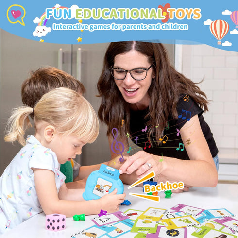 Kids Toddler Talking Flash Cards with 224 Sight Words, Montessori Toys, Speech Therapy, Learning Educational Gifts for