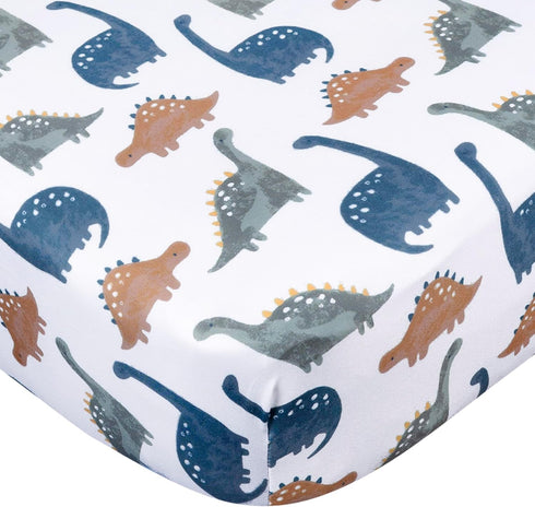 2-Pack Gerber Baby Unisex Knit Crib Sheet, Dino Time, One Size