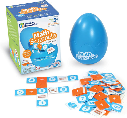 Learning Resources Math Scramble Game, Educational Math Games for Kids, Early Skills Addition and Subtraction 87 Pieces
