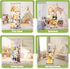 54 inch Stuffed Animal Storage & Organizer, Tall Wooden Cute Zoo Toy Holder with Building Block Storage Bag, Space Save