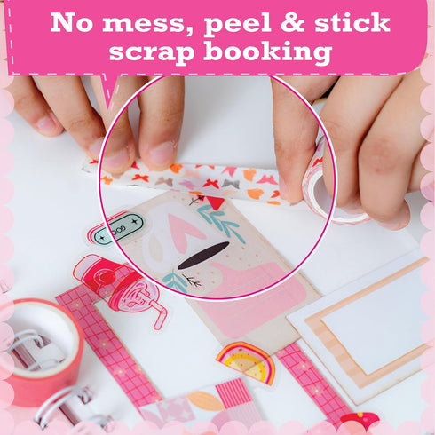 jackinthebox DIY Journal for Girls Ages 8-12, 242 PCS Scrapbook Kit with 10 Fun Guided Spreads