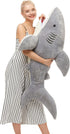 MorisMos Giant Shark Stuffed Animal, 51" Plush Pillow Toy Gift for Kids and Girlfriend, Gray