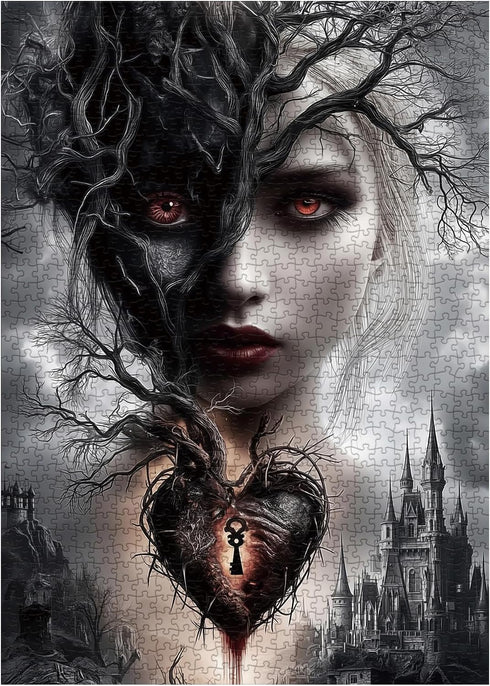 BBOLDIN Magic Women Heart Puzzles for Adults 1000 Pieces, Fantasy Puzzle Tree of